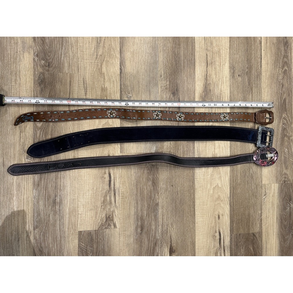 Oillily Leather Belt bundle LOT OF 3  S80 Made in Italy‎